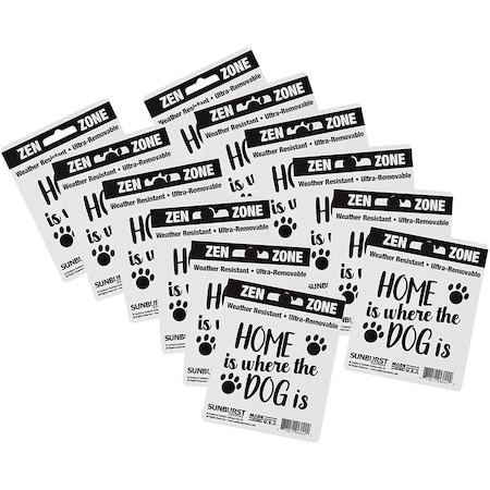 Sunburst Systems Decal Home Is Where The Dog Is 2.75 in x 3.5 in, 12-Pack PK 6242